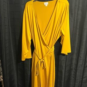 Michelle wrap dress mustard color